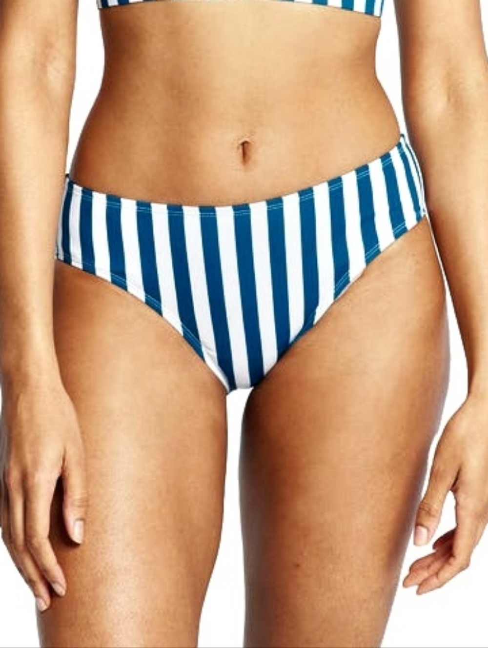 NWT Striped Blue & White Bikini Bottom